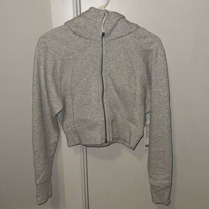 lululemon full zip cropped hoodie in grey